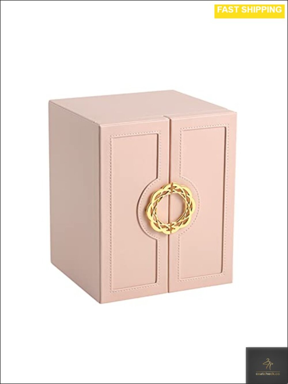 Large Faux Leather Jewelry Box Organizer 5 Drawers Necklace Hooks Watches Rings